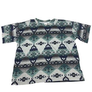Vintage USA Southwest AOP T-Shirt XL Tribal Western Single Stitch 90s Aztec